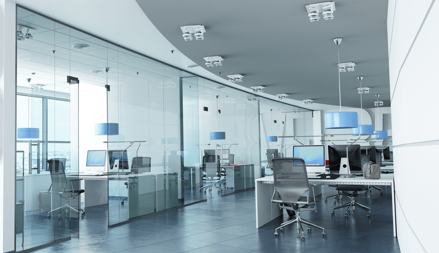 modern glass wall office design