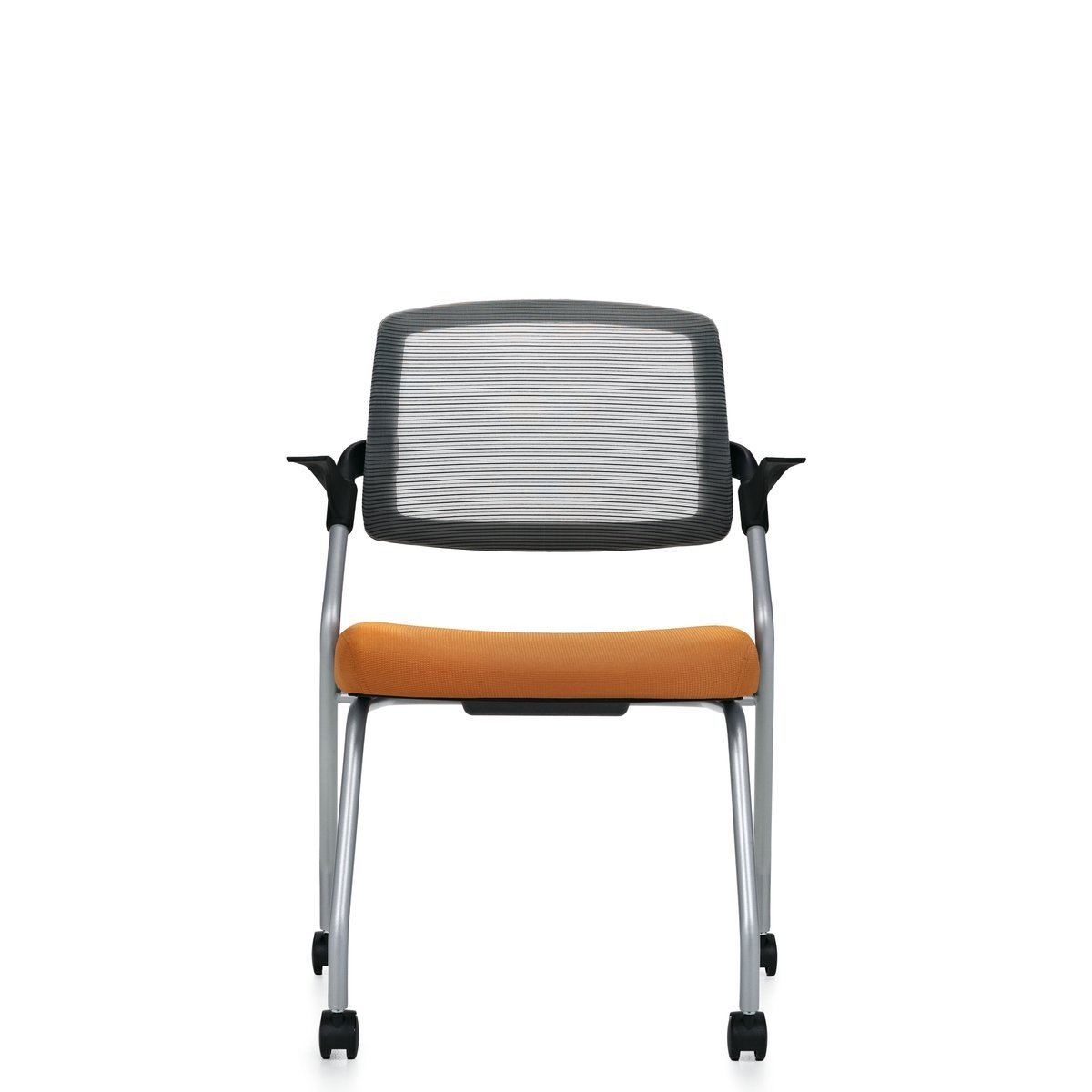 Spritz flip seat nesting armchair, model 6765C. This chair has been placed on a white background.