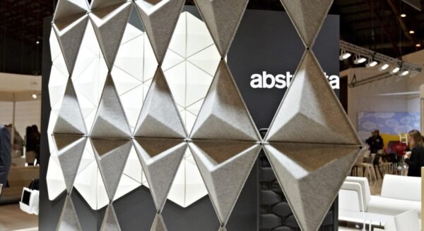 Aircone making up a partition for the back of a stage area | Collaborative Office Interiors