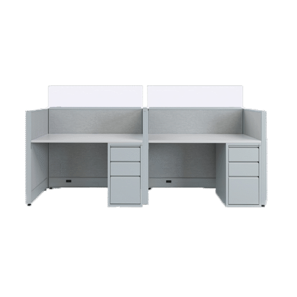 Compile Quickship Modular Cubicle Workstation with Storage room view