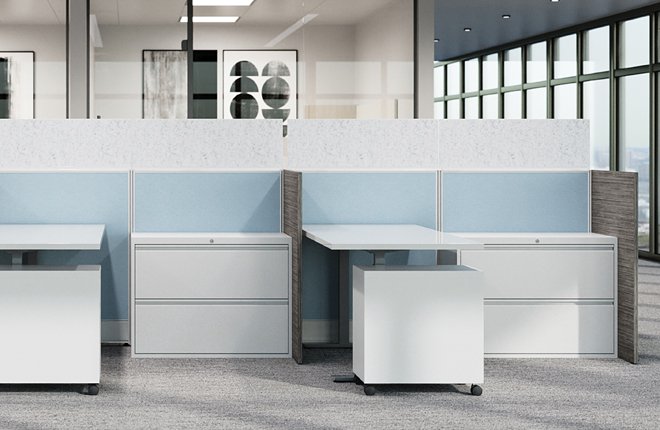 Compile Quickship Modular Cubicle Workstation with Storage product view