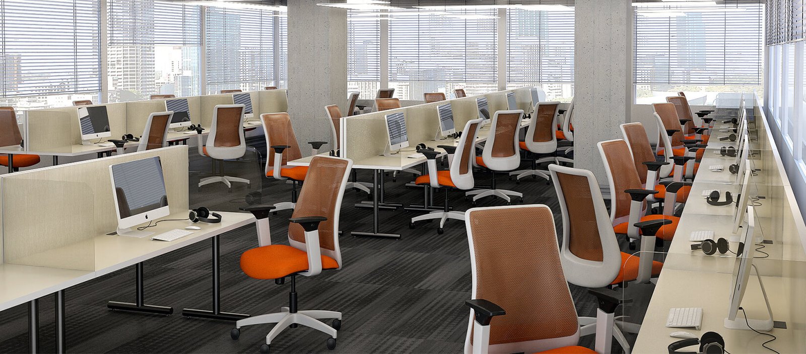 genie 24 7 office chairs in open-office