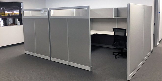 Remanufactured Modular Cubicle Workstation with Privacy Panels product view
