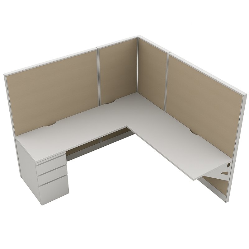 A Private Office Cubicle with white background