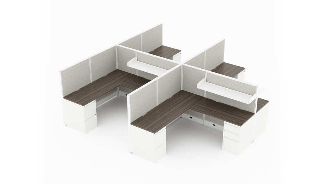 6x6 Cubicle Workstation – 62″ High Panels room view