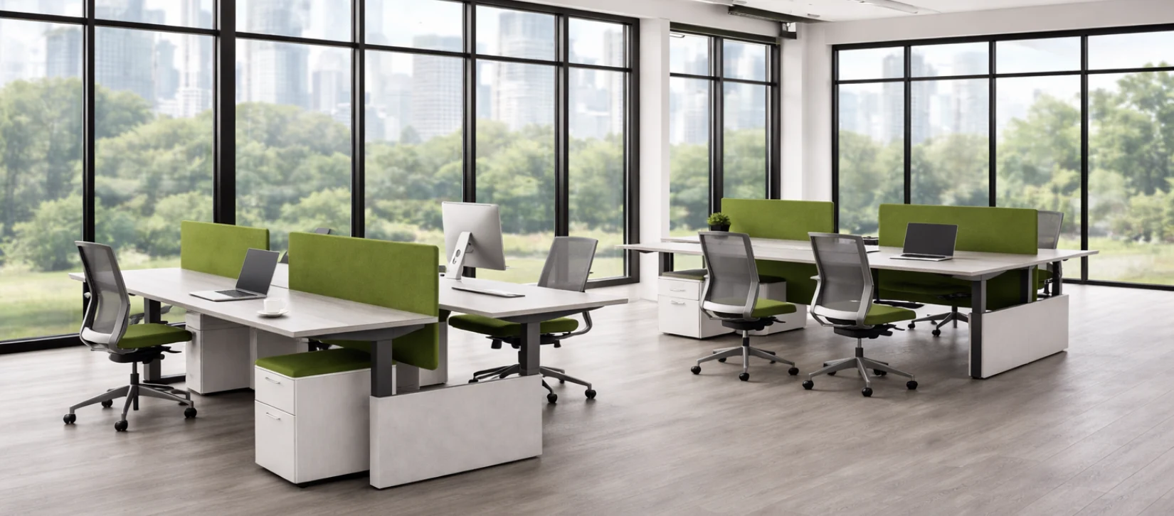 kinex adjustable height benching desk