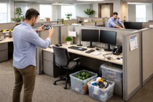 office cubicle disassembly