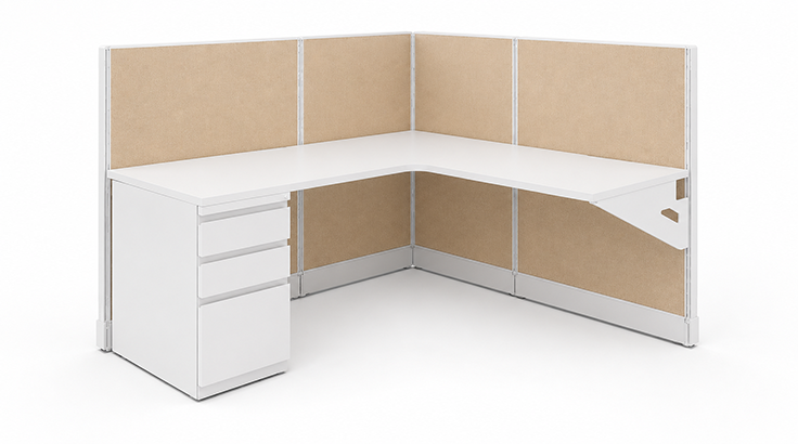 Open Low Panel 5' x 5' Cubicle with Drawer Storage product view