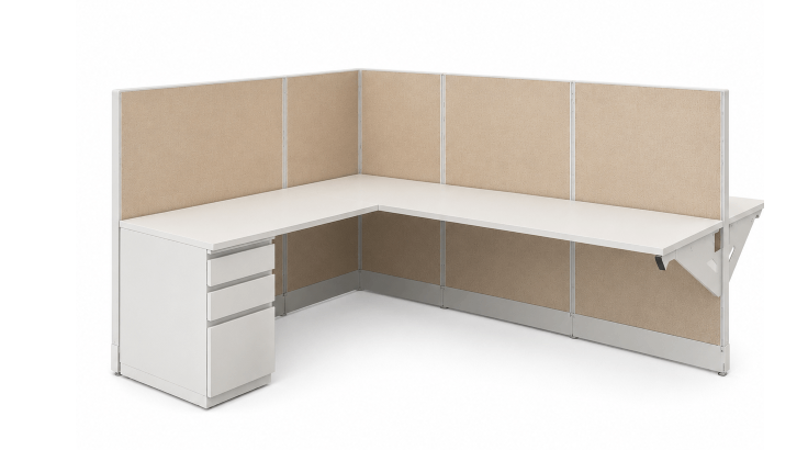 2 Person Semi Private 6' x 8' Cubicle with Drawer Storage product view