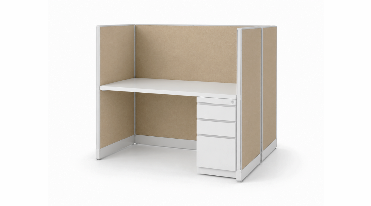 2 Person Semi Private 5' x 2 /Cubicle with Drawer Storage product view
