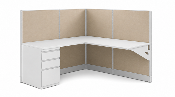 Semi Private 5' x 5' Cubicle with Drawer Storage product view