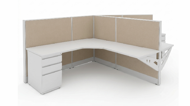 Side by Side Two Pod Semi Private 6' x '6 Cubicle with Drawer Storage product view