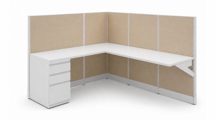 Semi Private 6' x 8' Cubicle with Drawer Storage product view