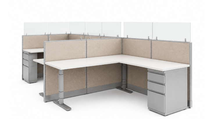 Semi Private 6' x '6 Cubicle with Drawer Storage with 53" High Powered Panels product view